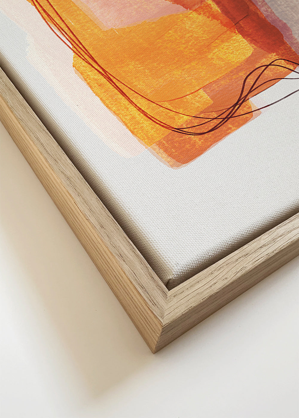 Abstract kunst met roze penseelstreken