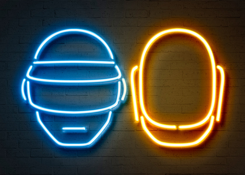 Vintage neon helm poster