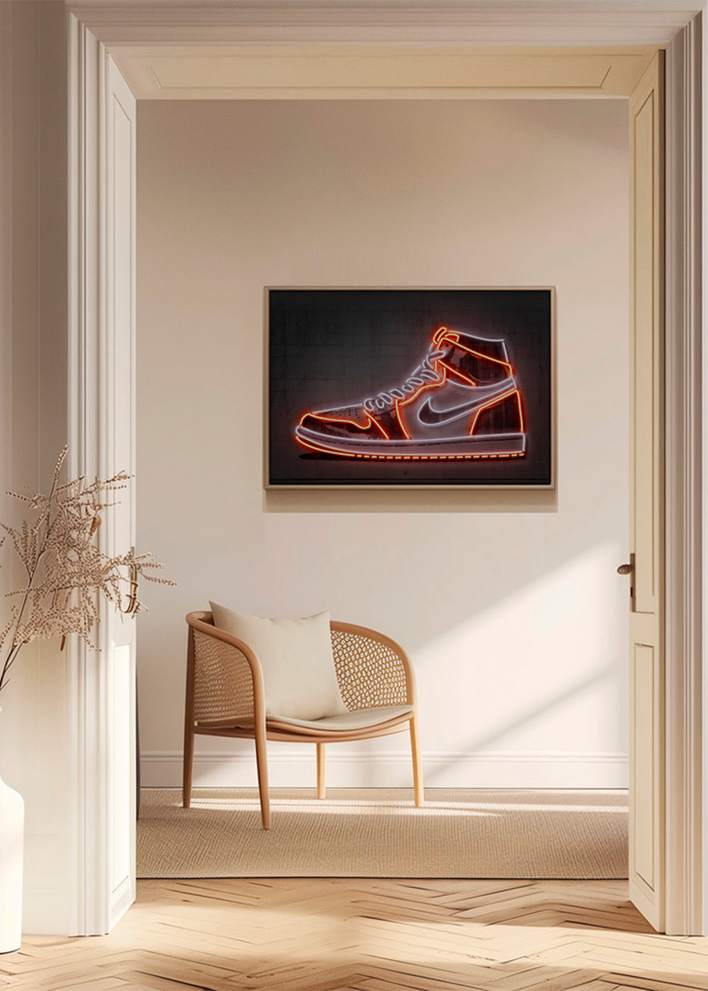 Sport kunst: Jordan neon sneaker