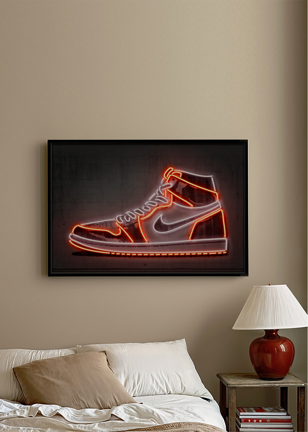 Sport kunst: Jordan neon sneaker