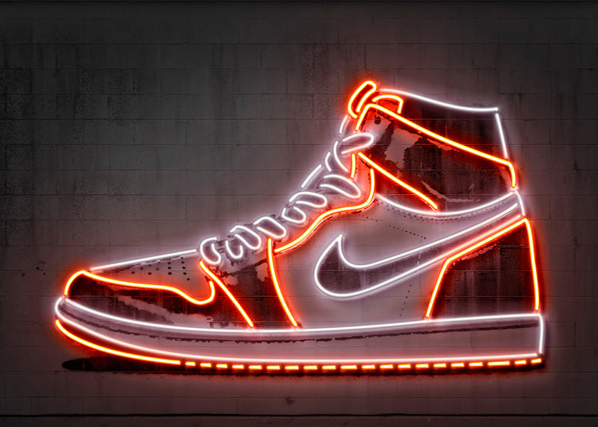 Sport kunst: Jordan neon sneaker