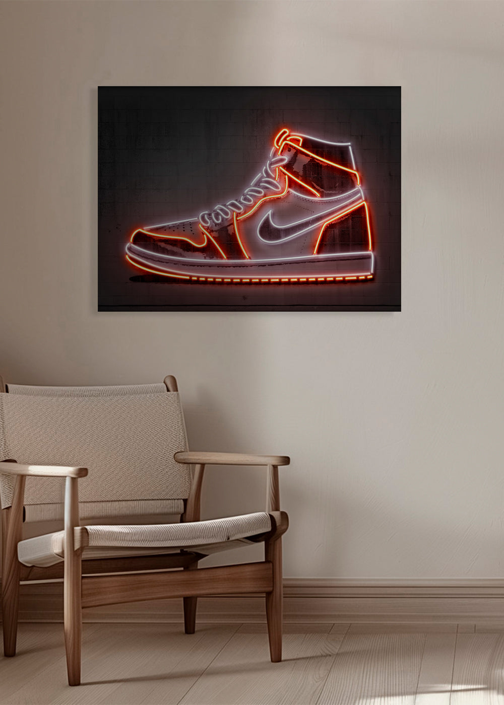 Sport kunst: Jordan neon sneaker