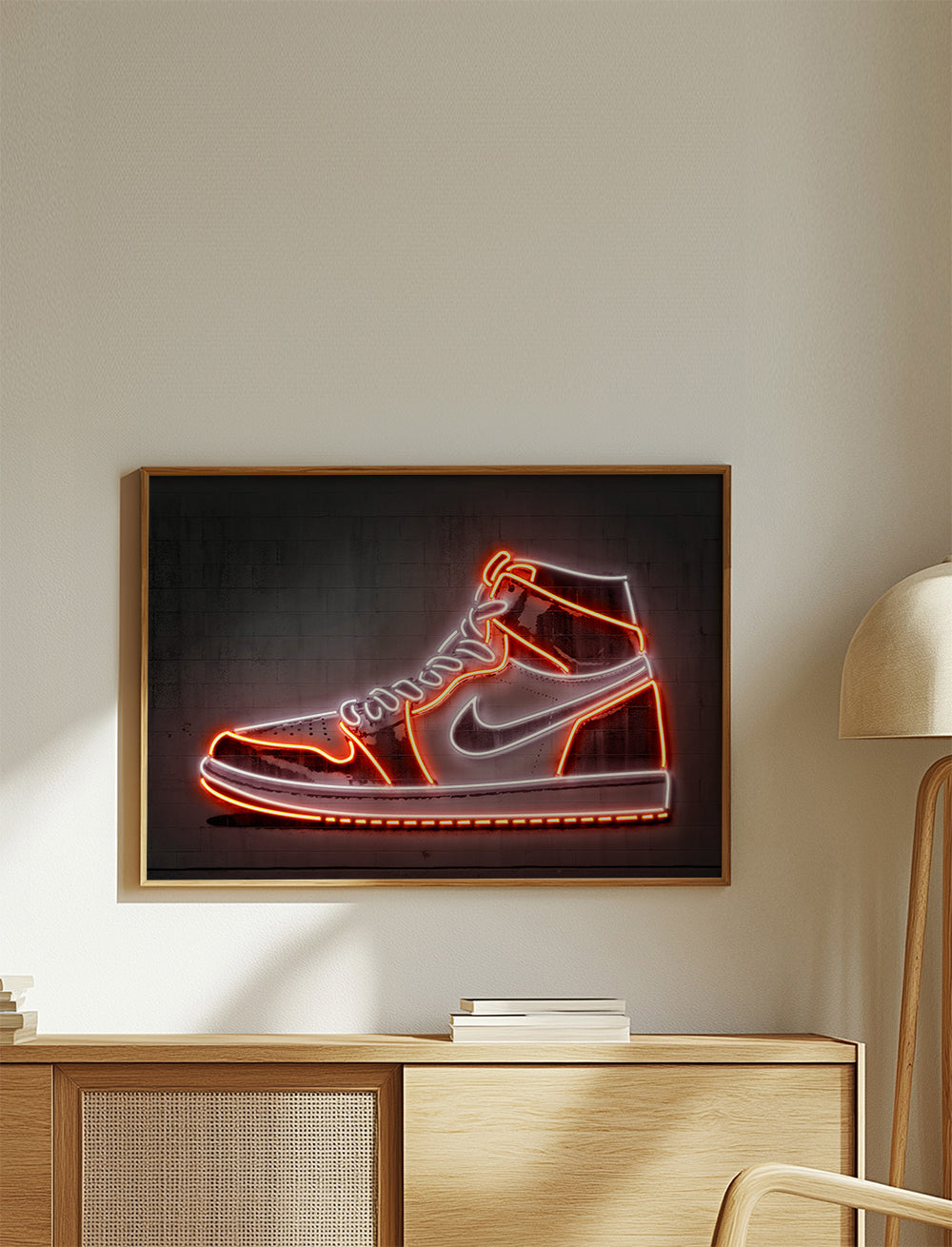 Sport kunst: Jordan neon sneaker