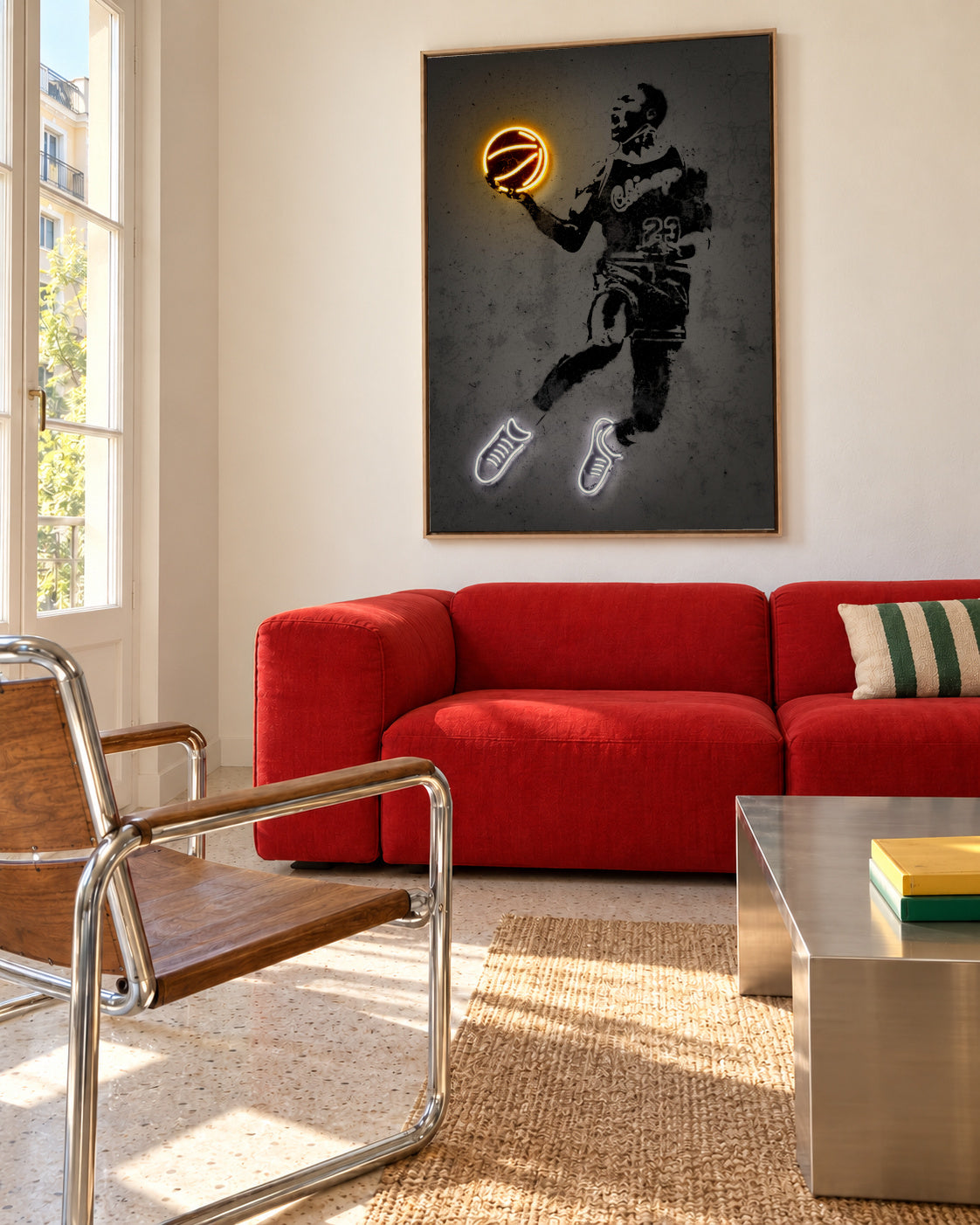 Michael Jordan - Framed canvas in an interior