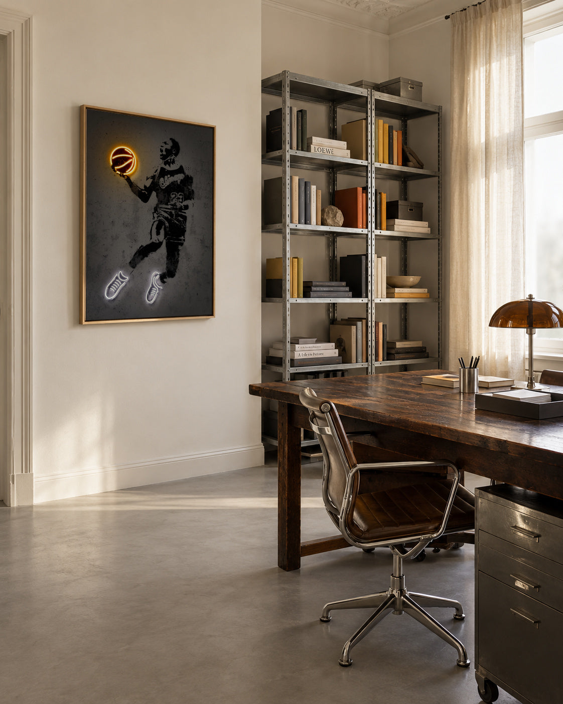 Michael Jordan - Framed canvas in an interior