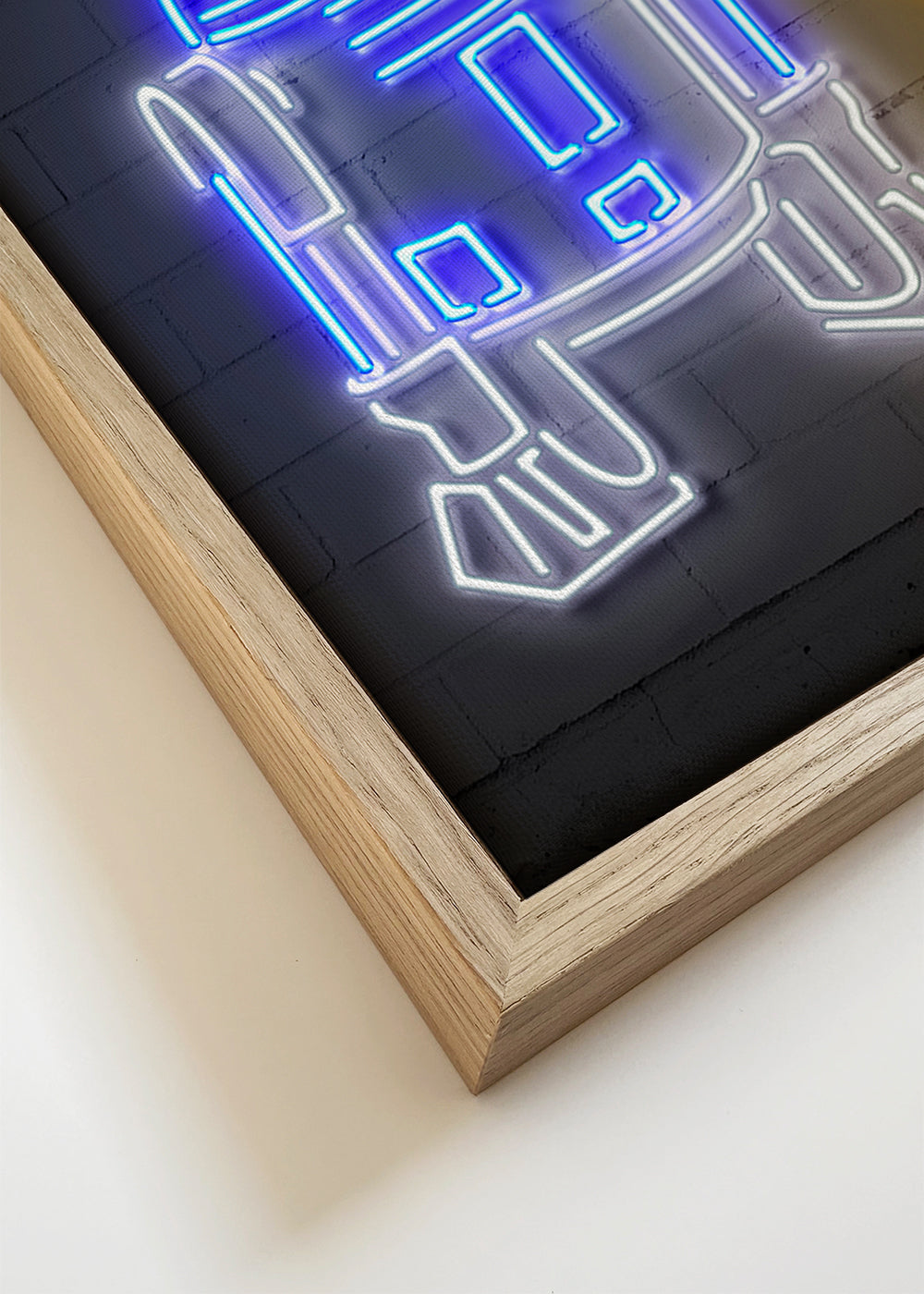 Neon robot illustratie voor muur