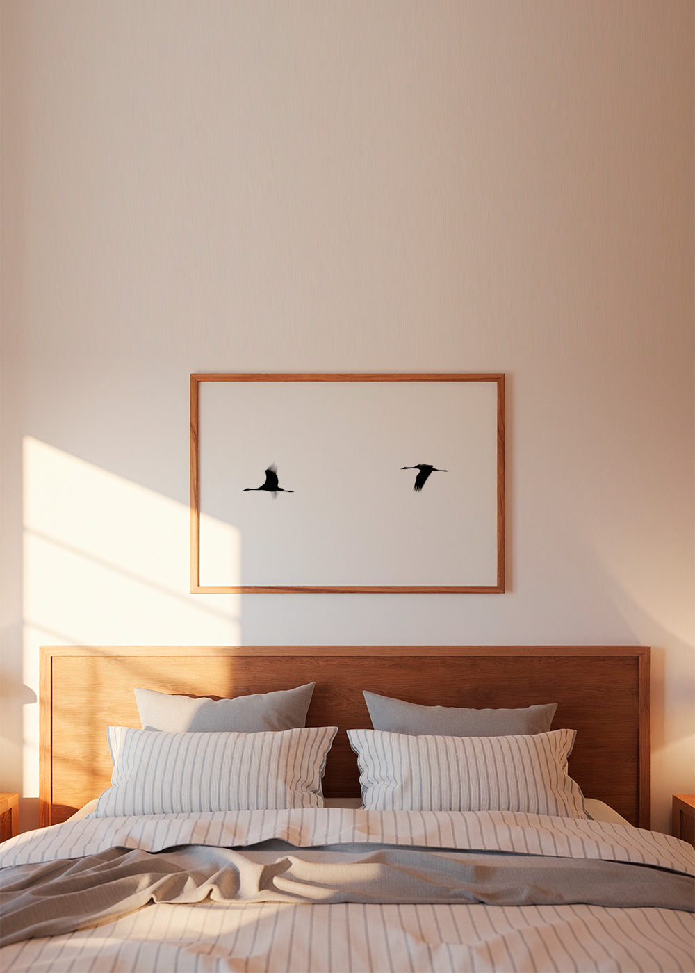 Kunstwerk kraanvogels in vlucht