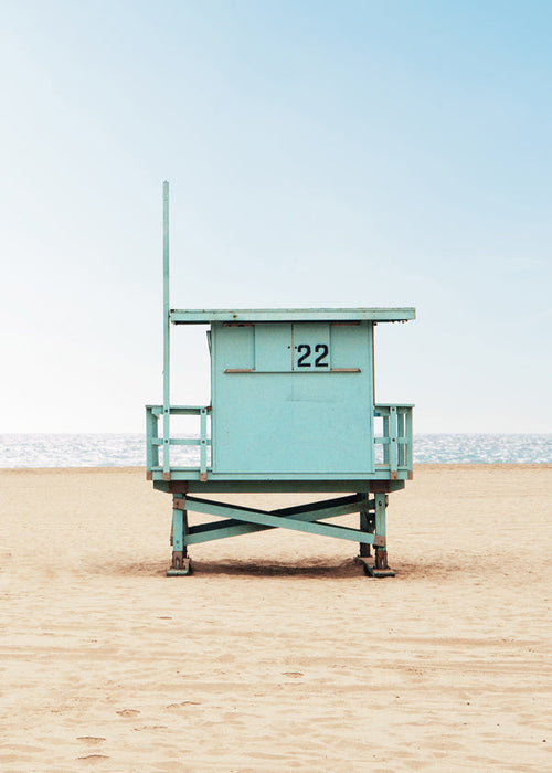 Landschap kunst: strandhuisje nr.22 in minimalistische setting