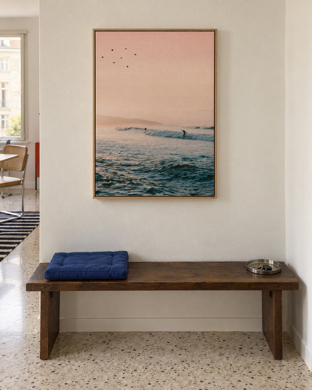 Sunset Surf - Framed canvas in an interior
