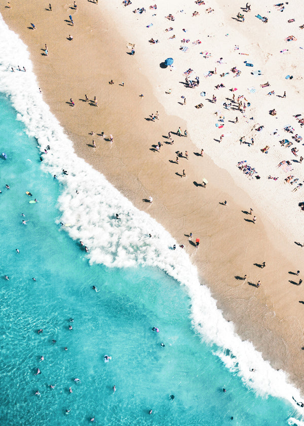 Strandlandschap print met luchtfoto en turquoise zee