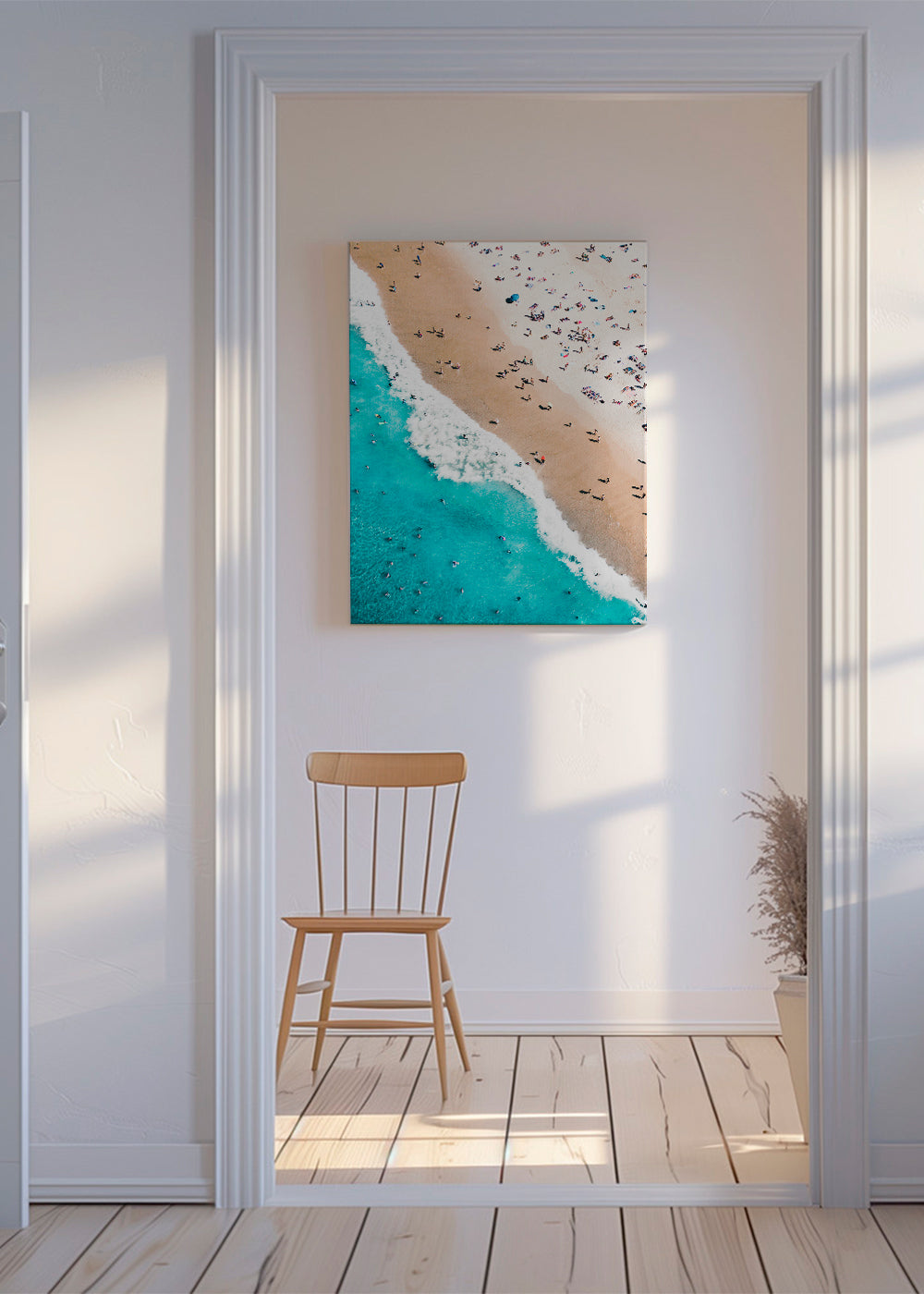 Strandlandschap print met luchtfoto en turquoise zee