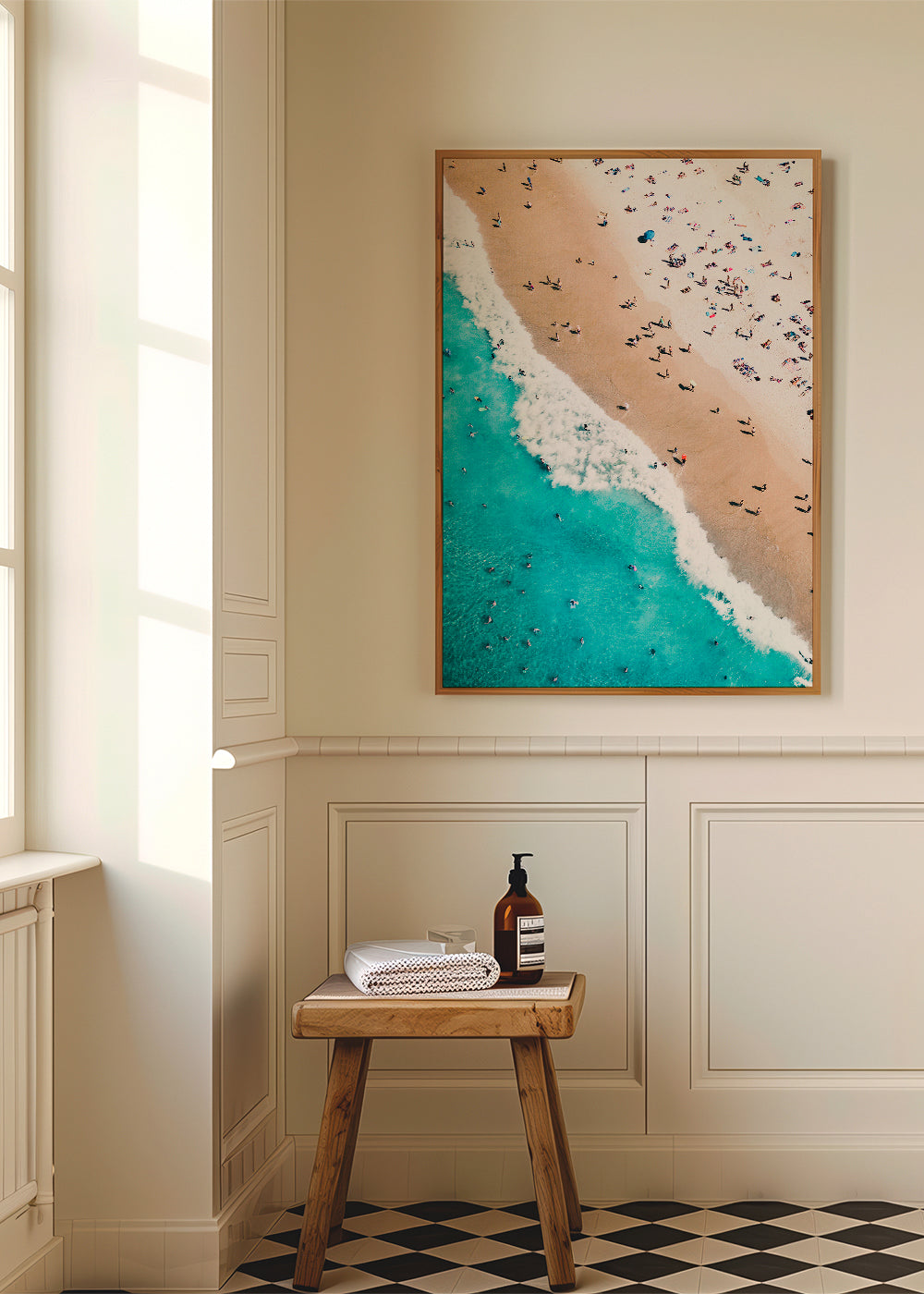 Strandlandschap print met luchtfoto en turquoise zee