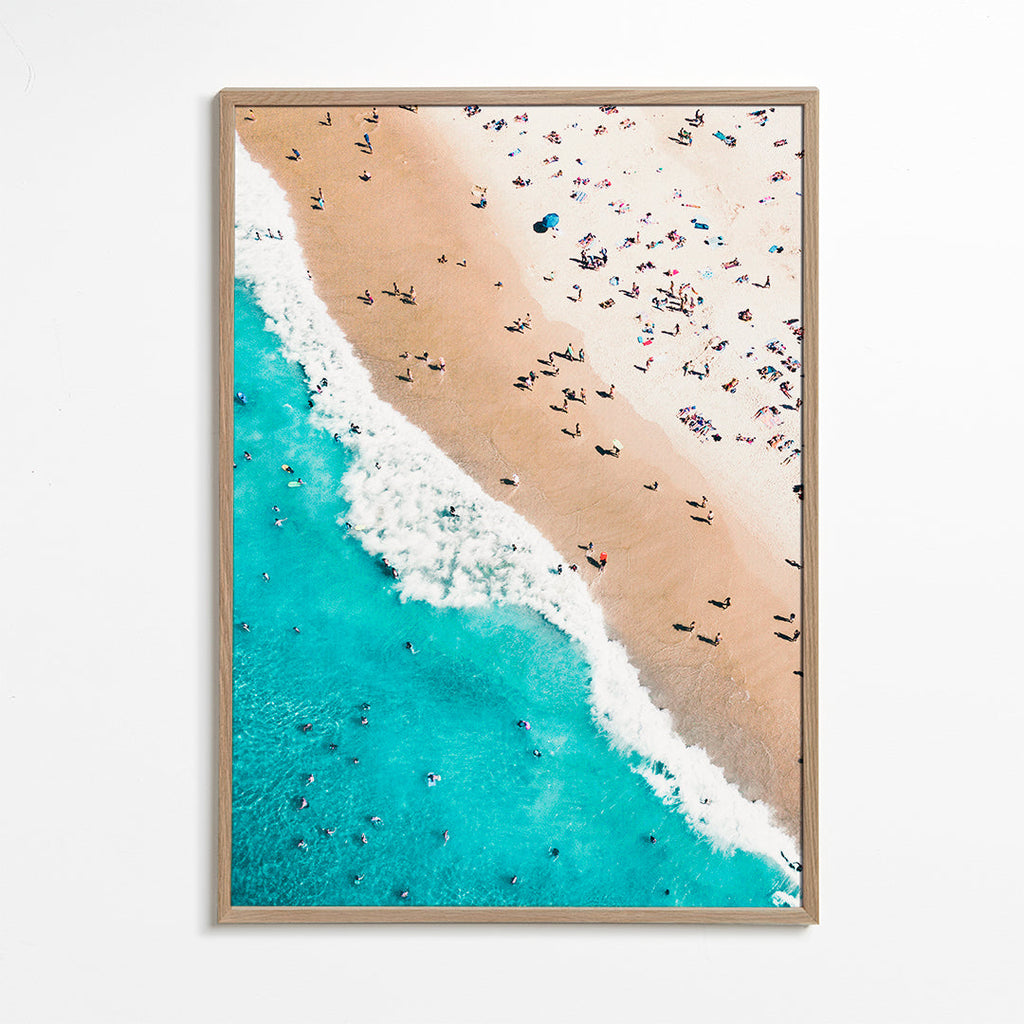 Strandlandschap print met luchtfoto en turquoise zee