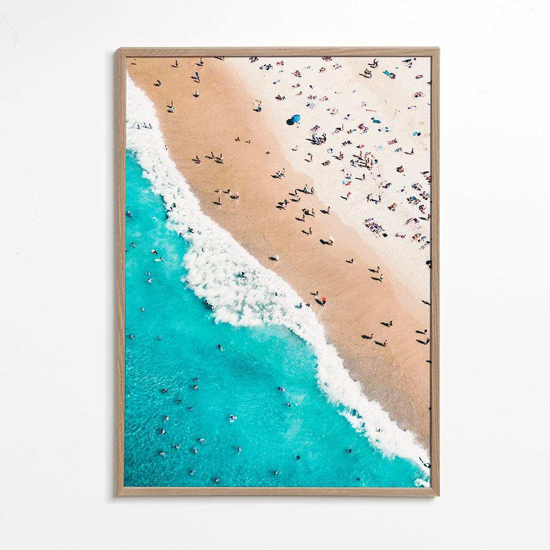 Strandlandschap print met luchtfoto en turquoise zee