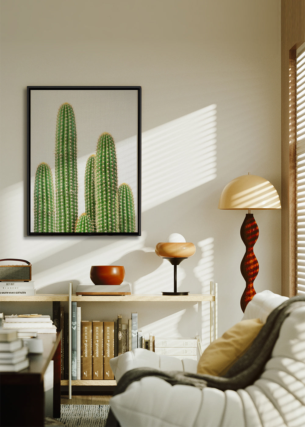 Cactus 2 - Framed canvas in an interior