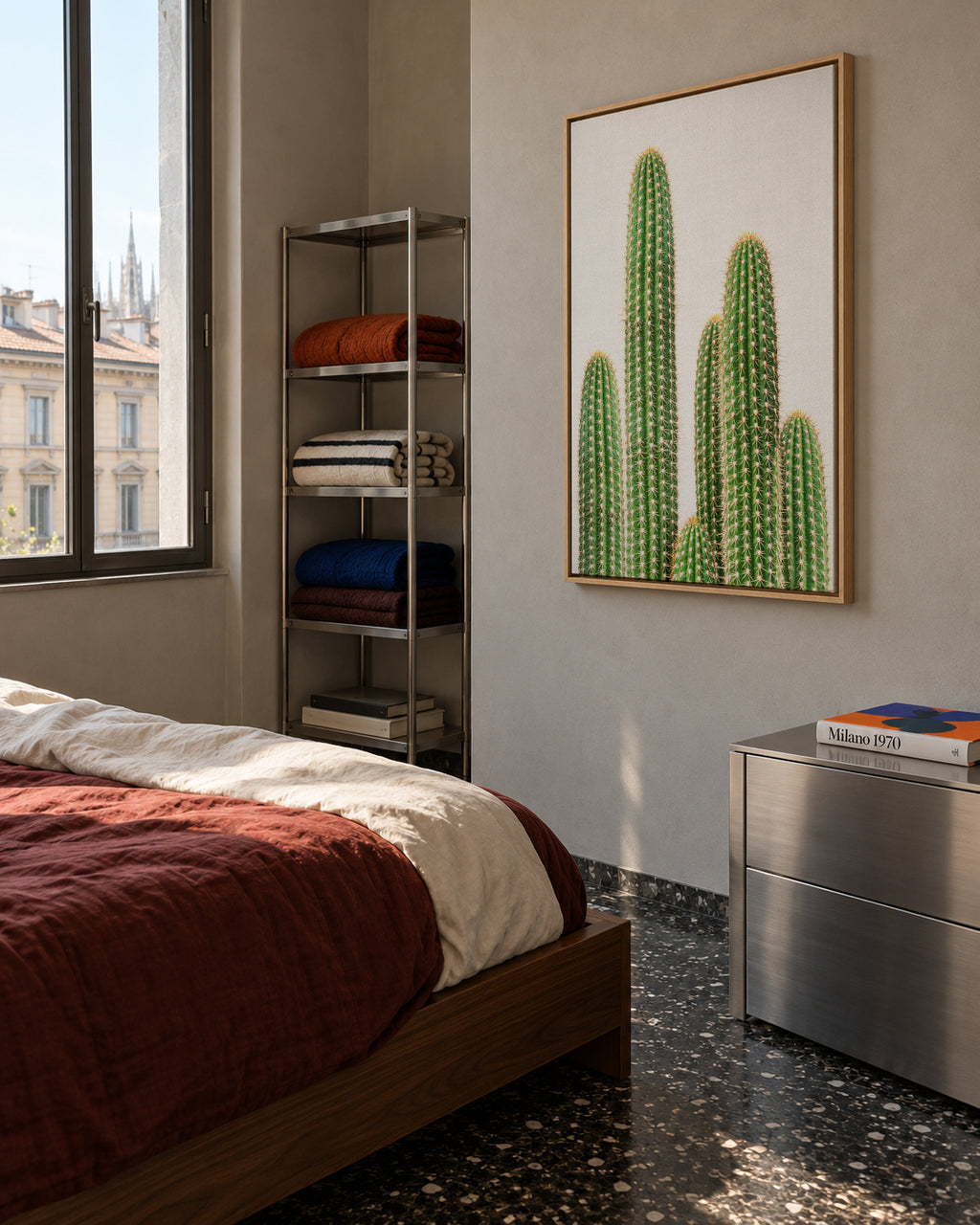 Cactus 2 - Framed canvas in an interior