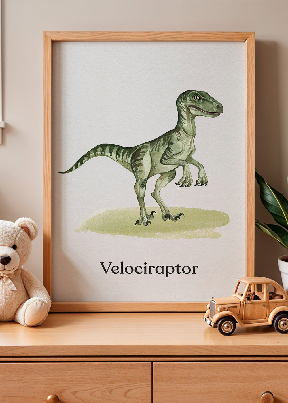 Velociraptor illustratie voor kinderen