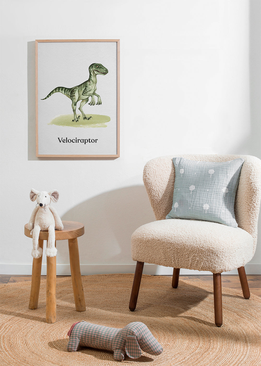 Velociraptor illustratie voor kinderen