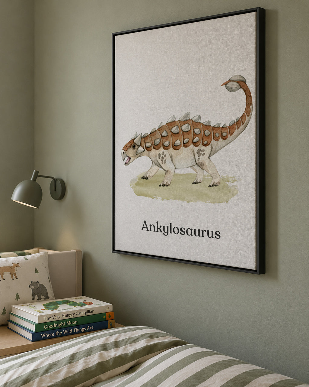 Ankylosaurus - Framed canvas in an interior