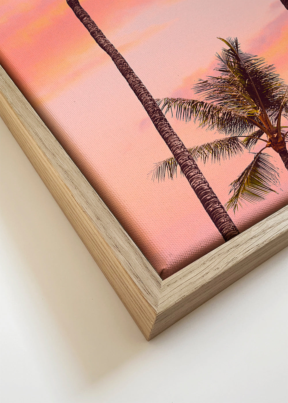 Landschap poster palmbomen bij zonsondergang
