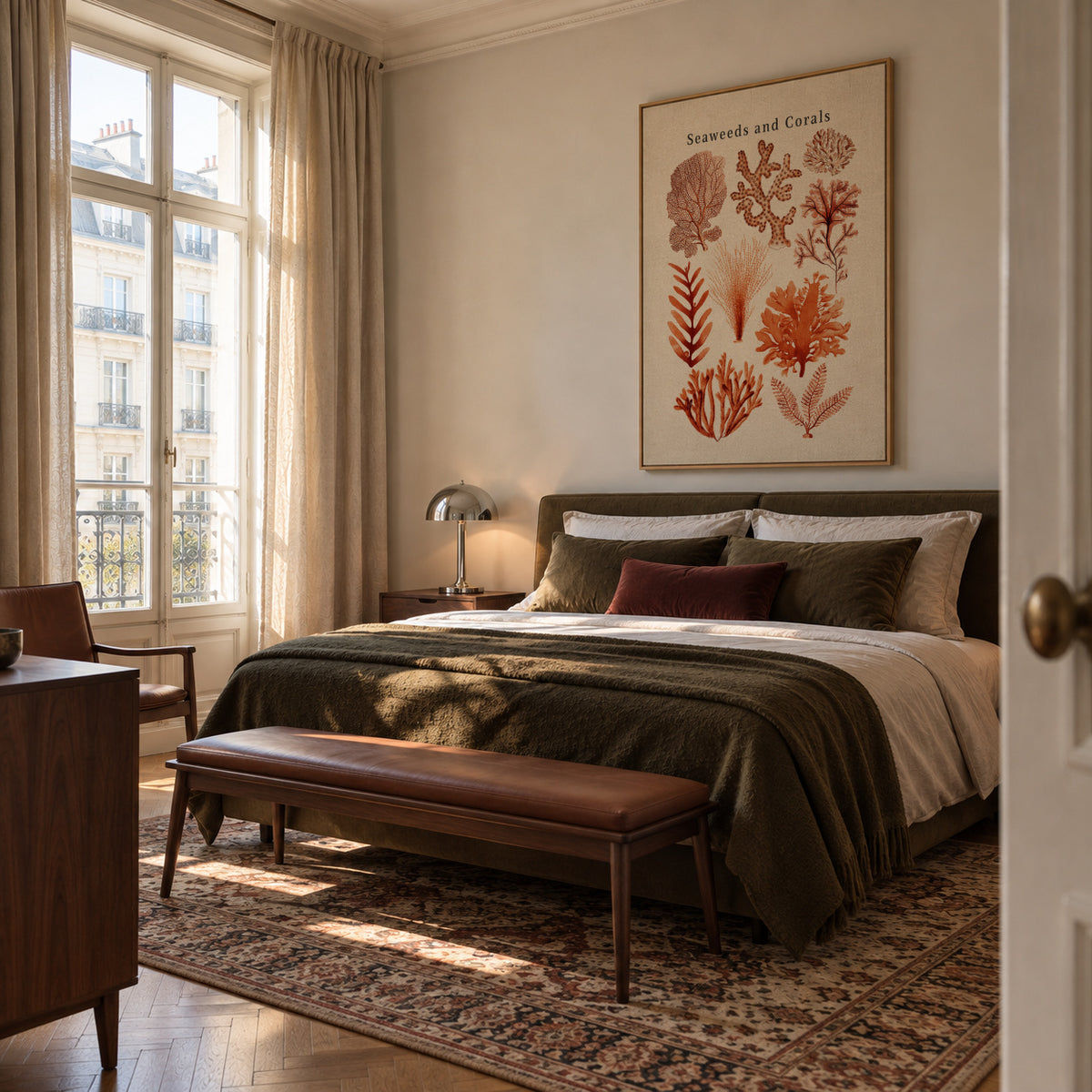 Seaweed & Corals Collection - Framed canvas in an interior