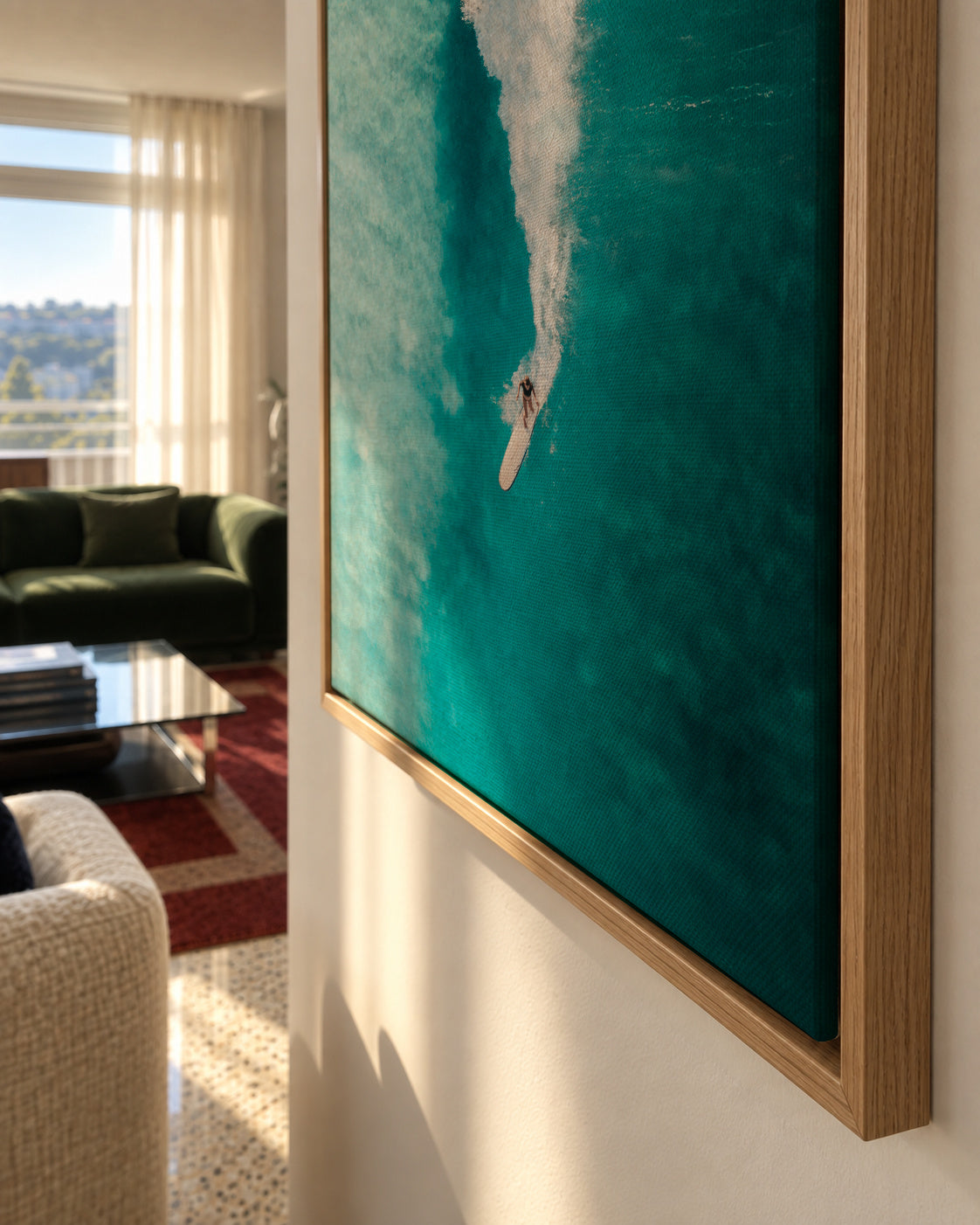 Surf Down - Framed canvas detail