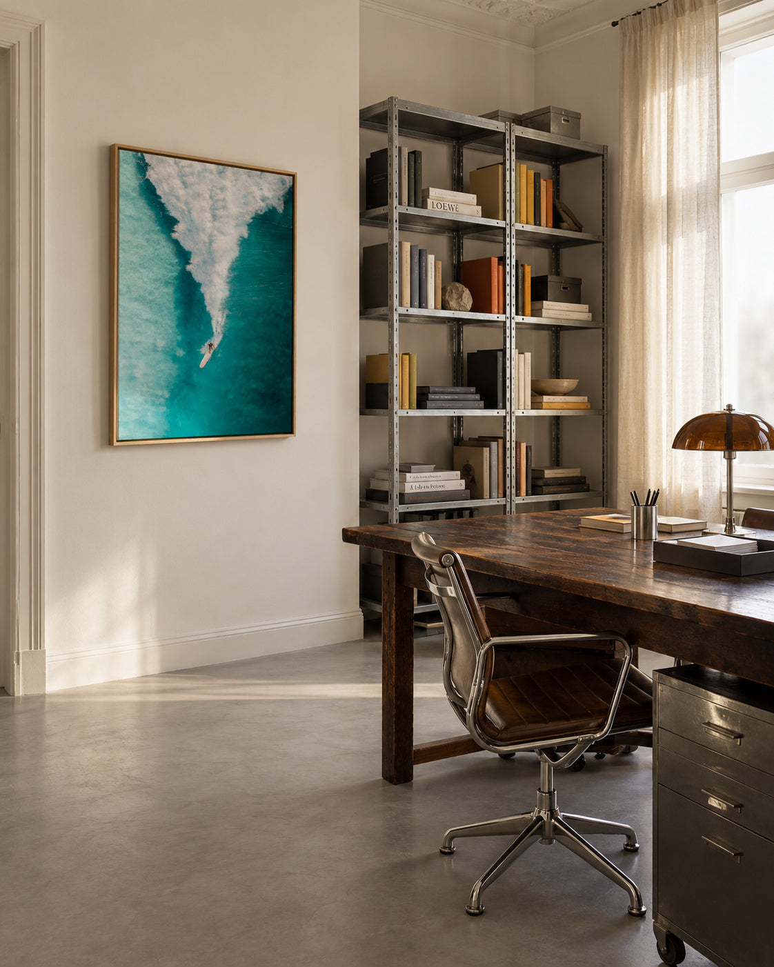 Surf Down - Framed canvas in an interior