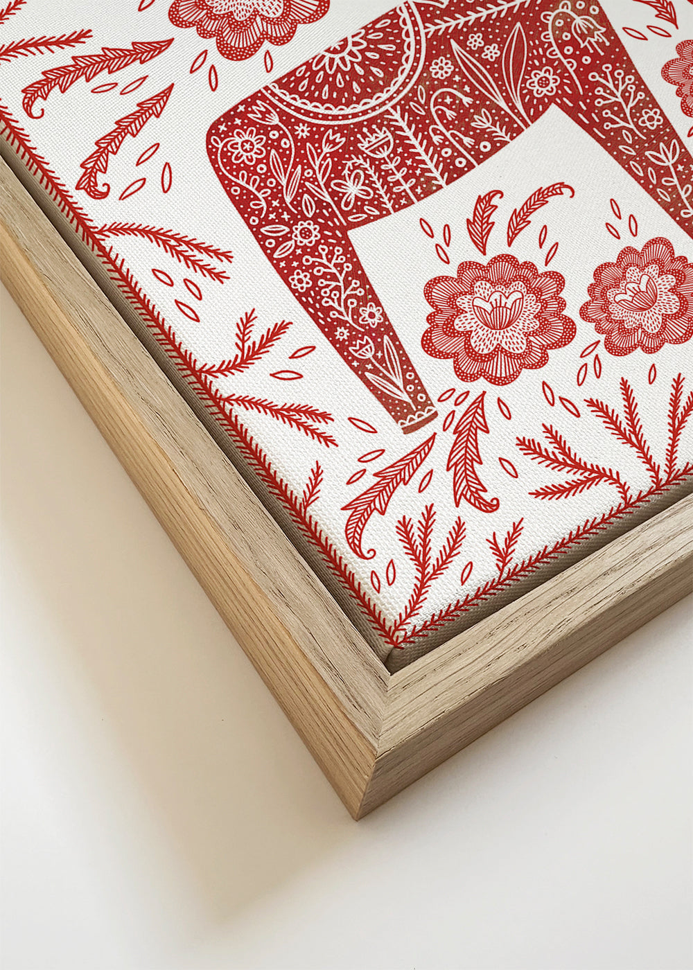 Dala-paard rood kunstprint
