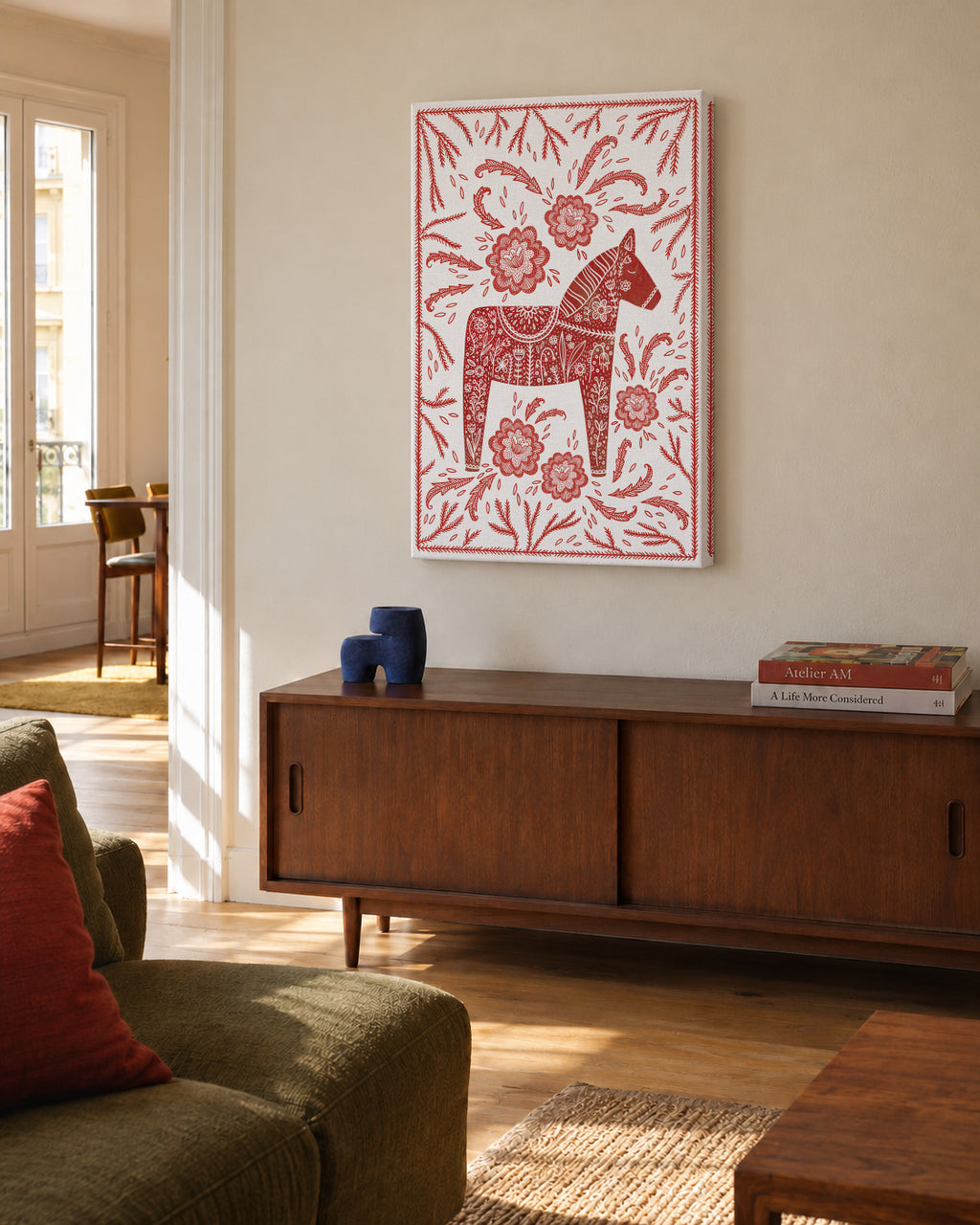 Dala Horse - Unframed canvas in an interior