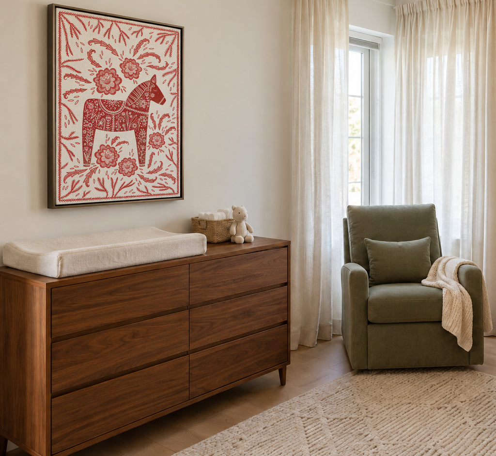 Dala Horse - Framed canvas in an interior