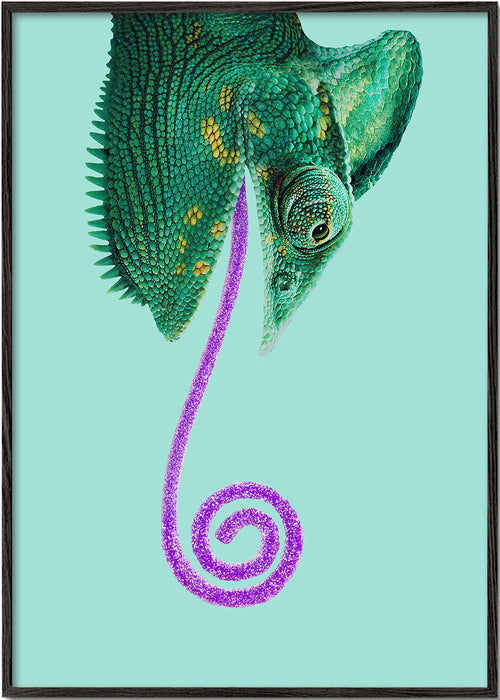 Kunstwerk kameleon met spiraaltong