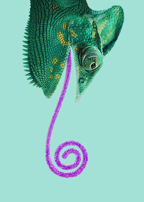 Kunstwerk kameleon met spiraaltong