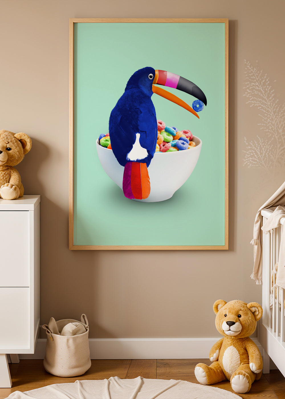Cereal Toucan - Framed poster in an interior