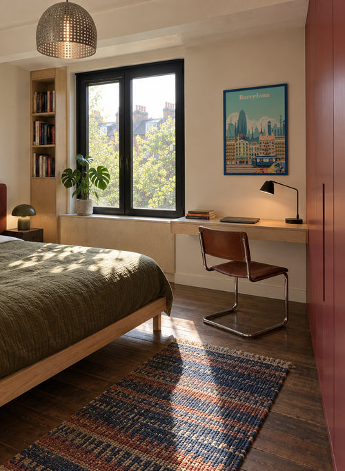 Travel to Barcelona - Framed poster in an interior