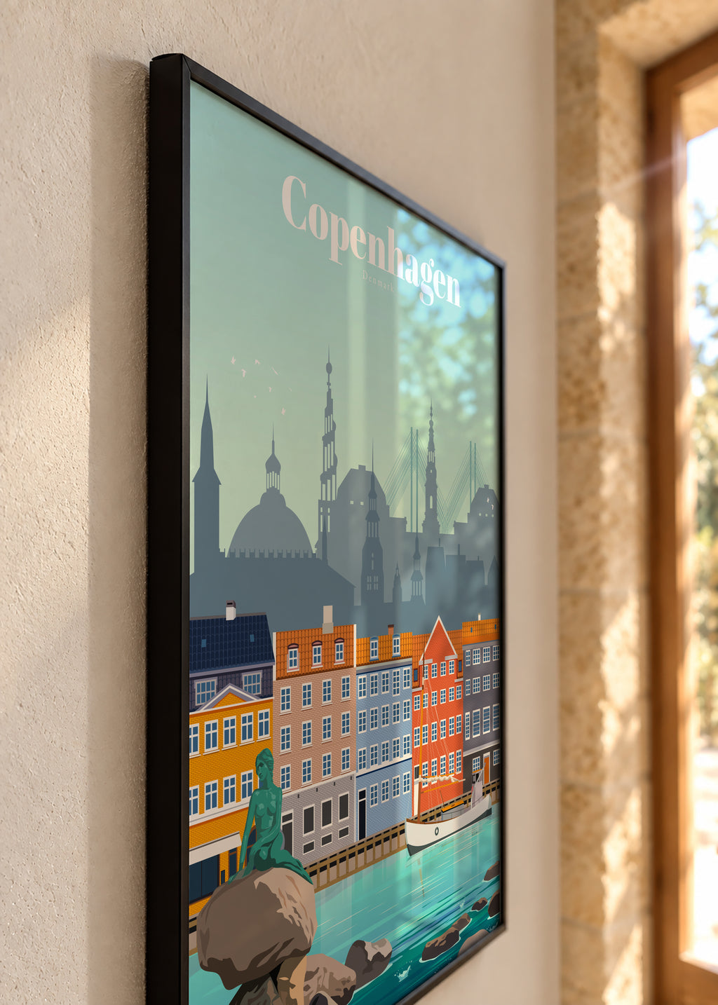 Travel to Kobenhavn - Framed poster detail