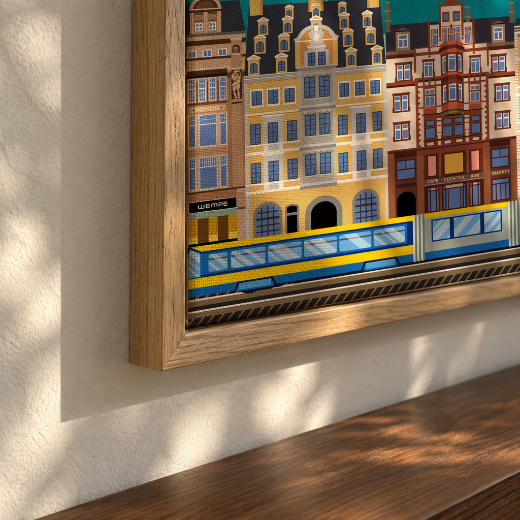 Travel to Leipzig - Framed canvas detail