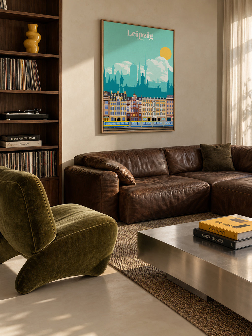 Travel to Leipzig - Framed canvas in an interior