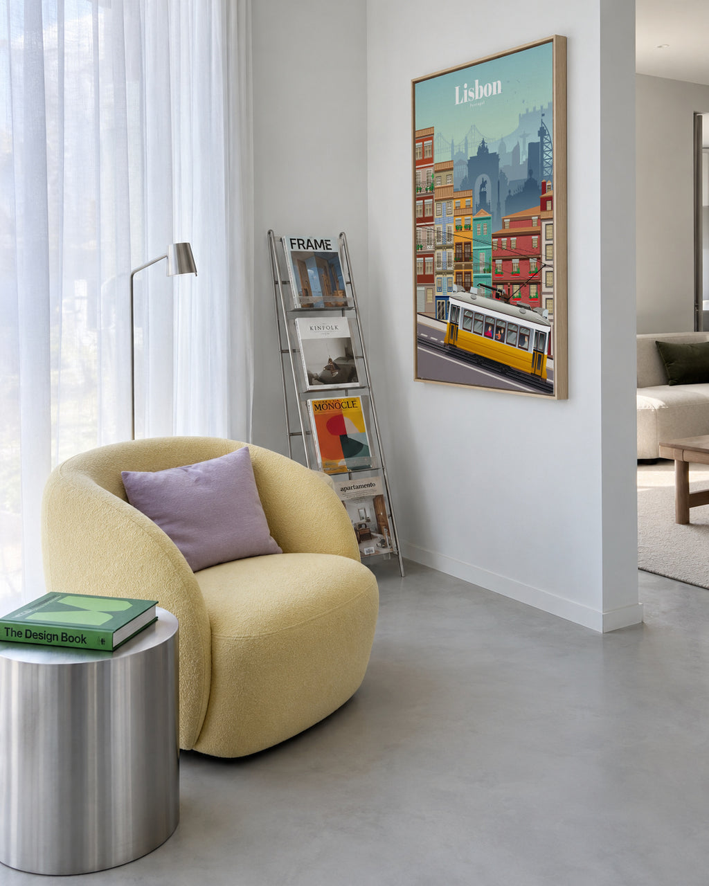 Travel to Lisbon - Framed canvas in an interior