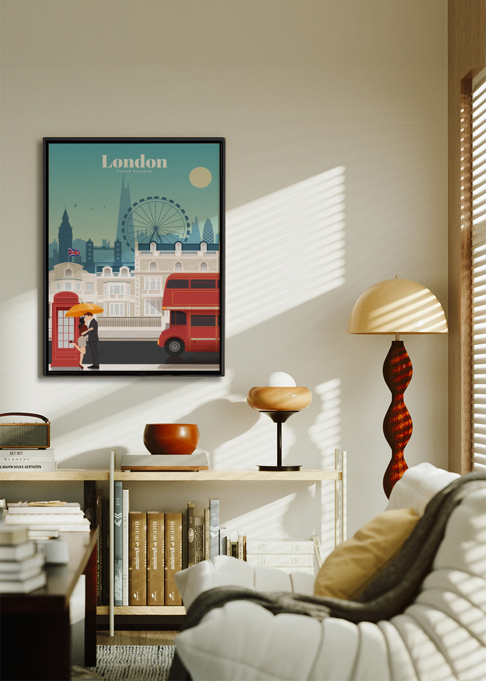 Travel to London - Framed canvas in an interior