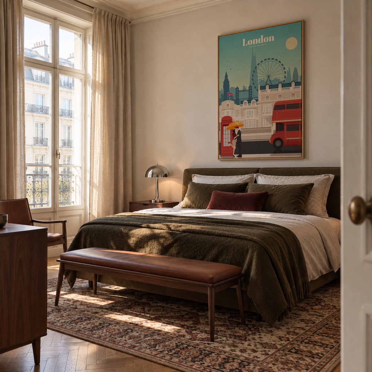 Travel to London - Framed canvas in an interior