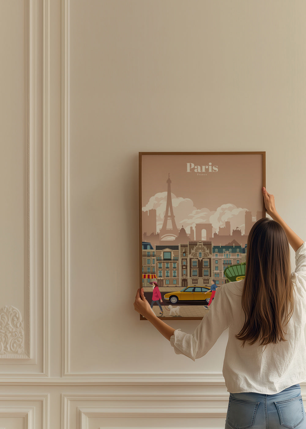Travel to Paris - Framed poster in an interior