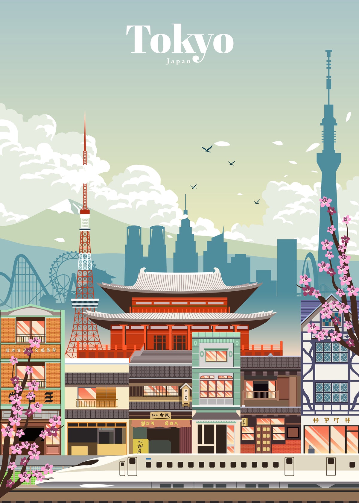 Traveling to Tokyo - Unframed art print