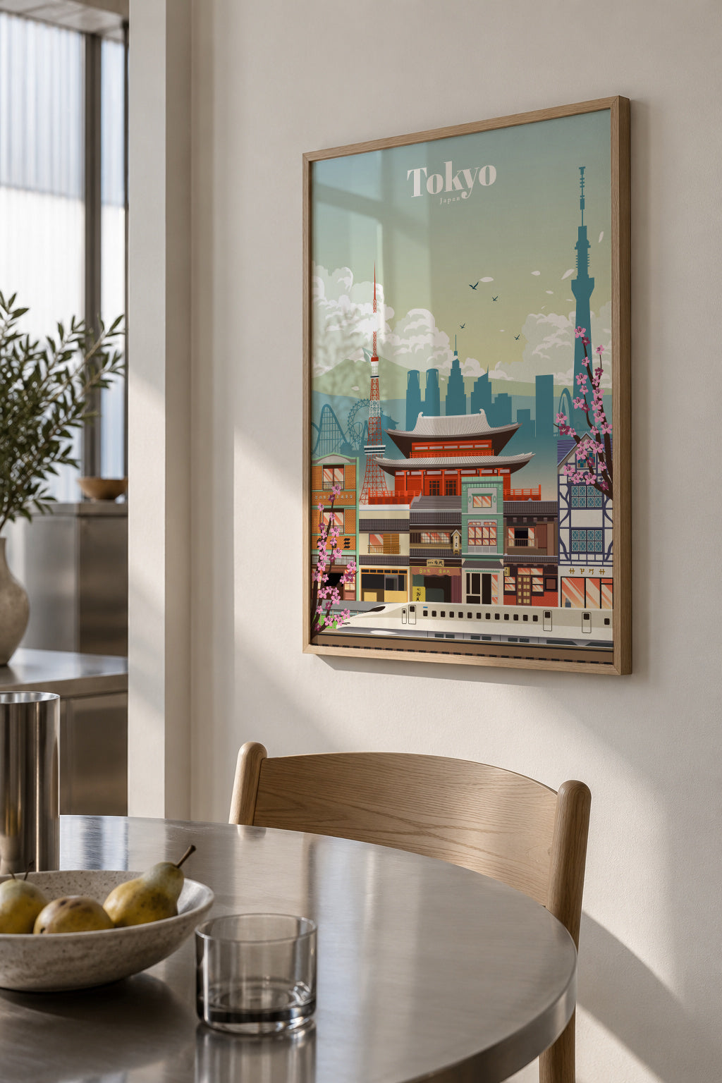 Traveling to Tokyo - Framed poster in an interior