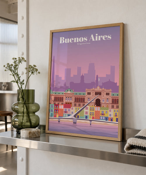 Travel to Buenos Aires - Framed poster in an interior