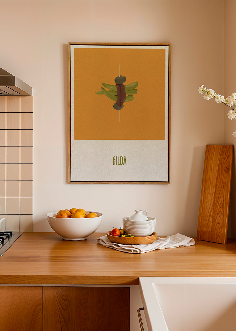 Keuken kunst Gilda geïllustreerde spies