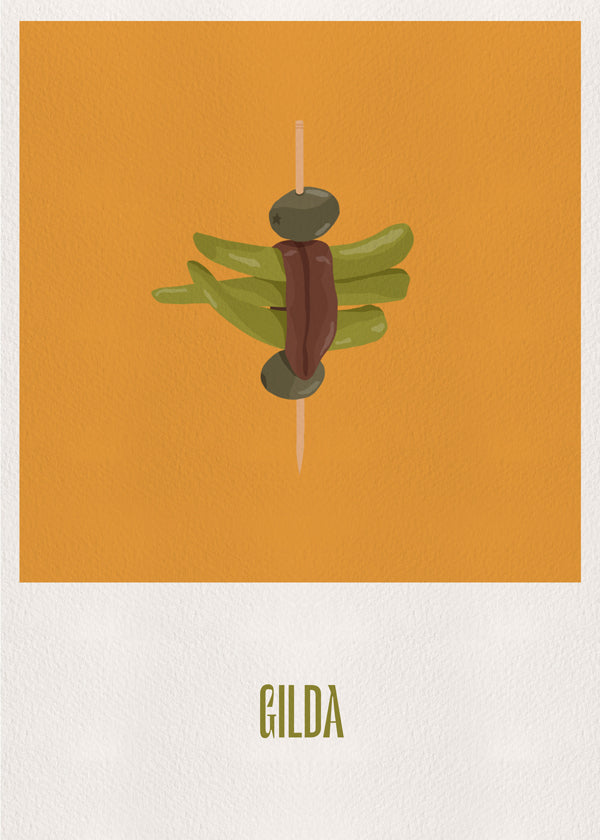 Keuken kunst Gilda geïllustreerde spies