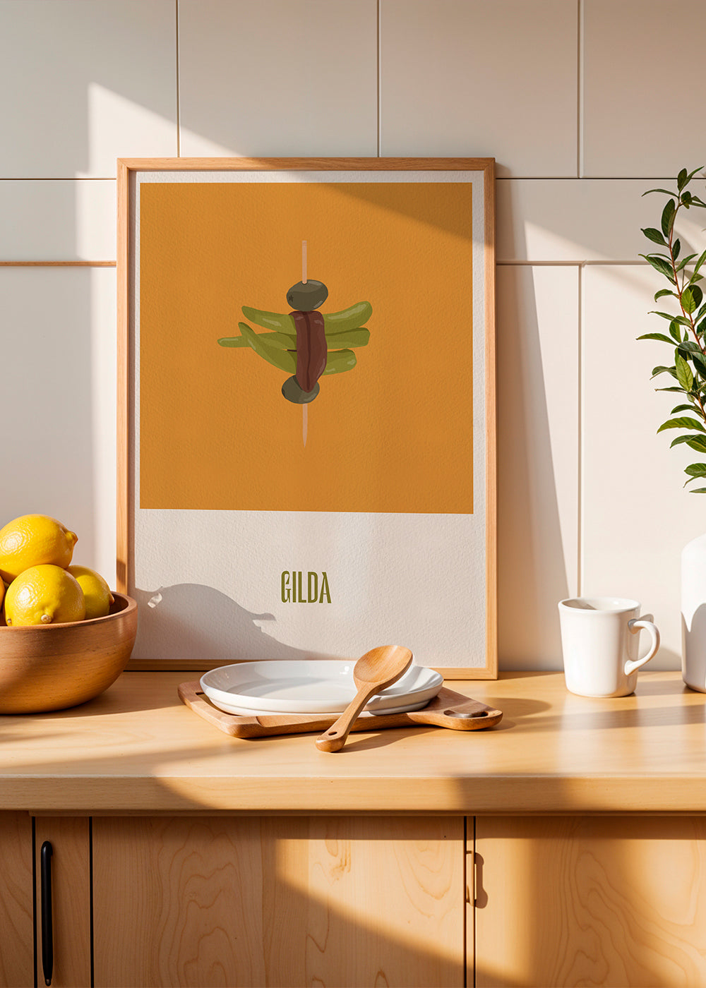 Keuken kunst Gilda geïllustreerde spies