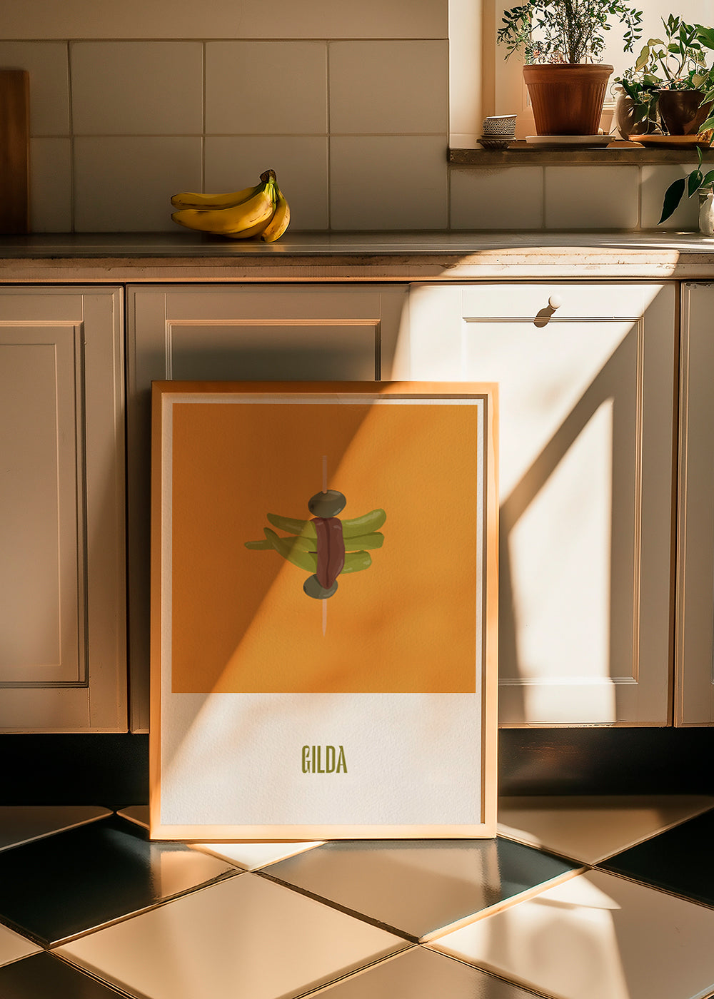 Keuken kunst Gilda geïllustreerde spies