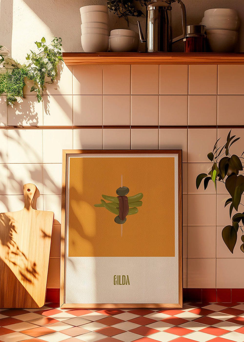 Keuken kunst Gilda geïllustreerde spies