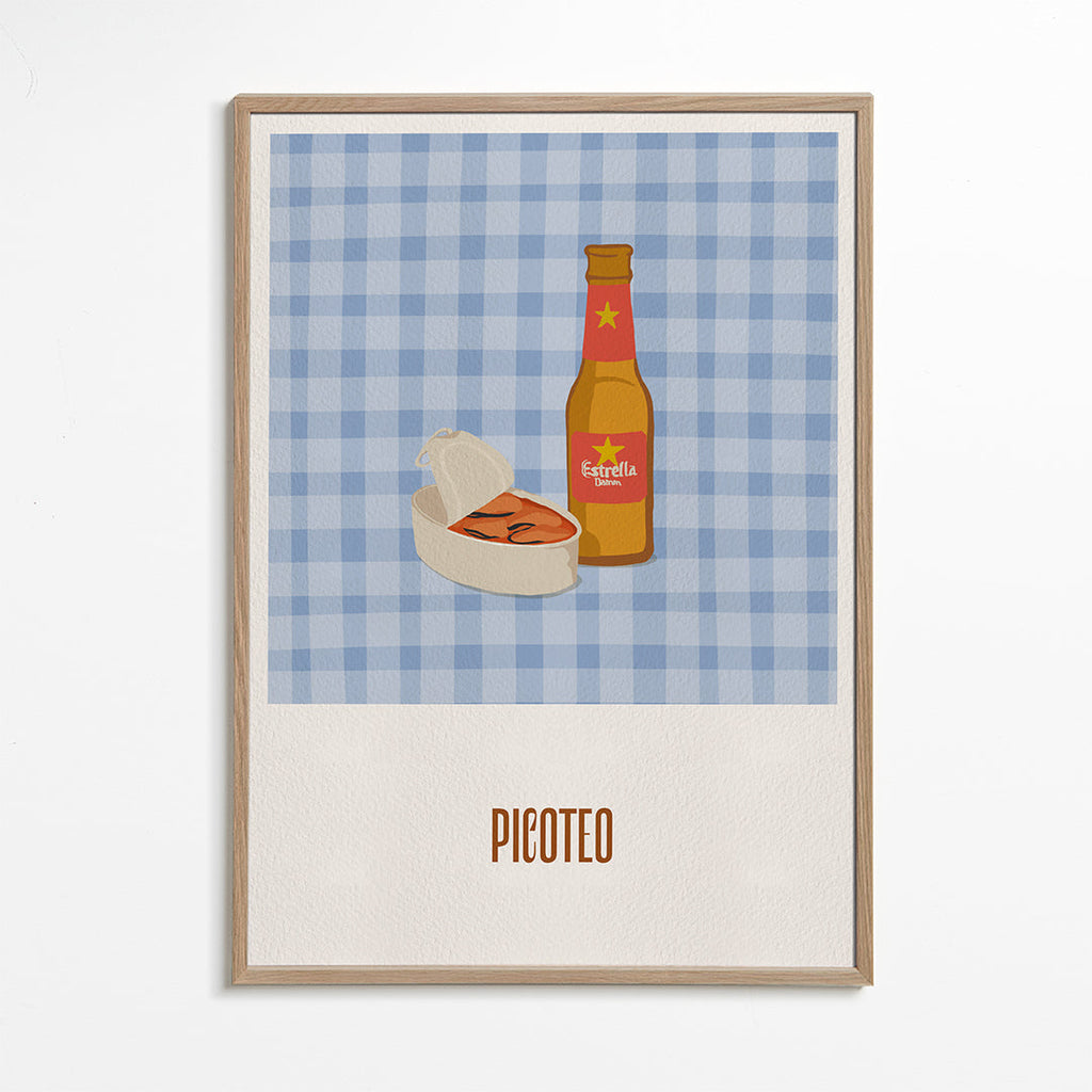 Keuken kunst met bierfles en borrelhapje